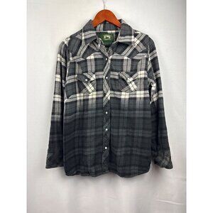 Women’s Stillwater Supply Co. Medium White, Black & Gray Ombré Snap Button Up